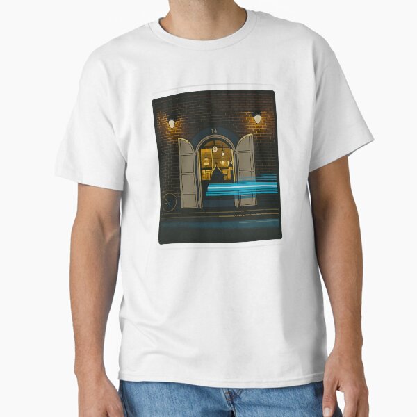 Hakodate Night Café | Retro Brick Entrance - Warm Urban Glow Classic T-Shirt