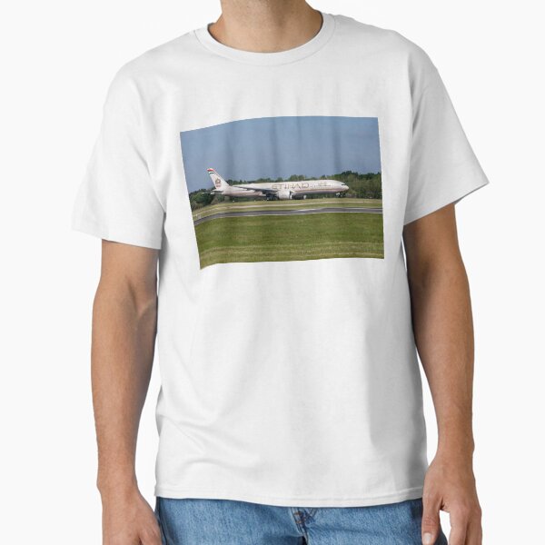 Man to AUH Etihad Airways Boeing 777-3FX ER Classic T-Shirt