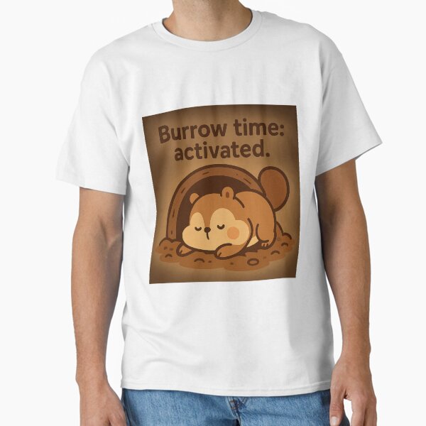 Cute Sleeping Squirrel Mole Cozy Burrow Animal Art Classic T-Shirt