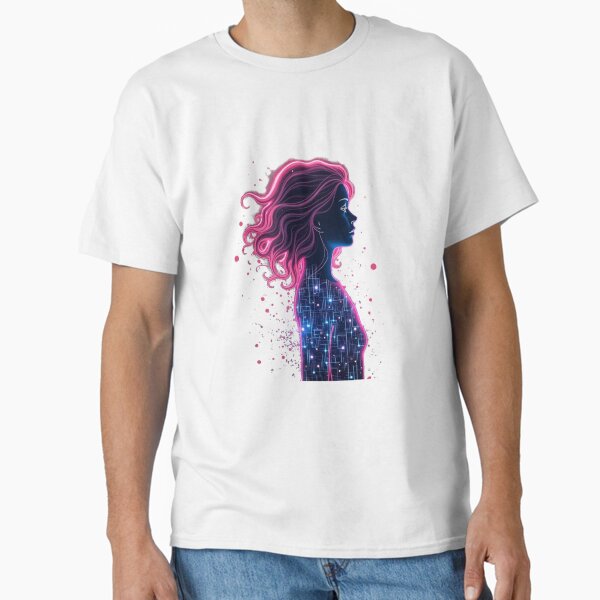 Cyber Goddess – Digital Oracle Glow Classic T-Shirt