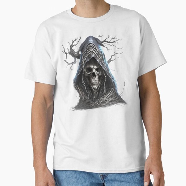 Grim Reaper of the Wastes - Shadowed Skull Art Classic T-Shirt