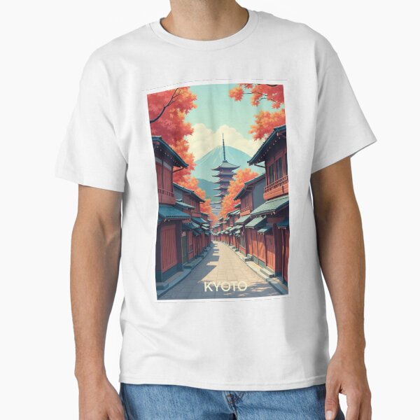 Kyoto Travel Poster, Perfect Gift for Travel Enthusiasts, Vintage Style Wall Art, Japan Wall art for home decor, Kyoto print. Sticker Classic T-Shirt