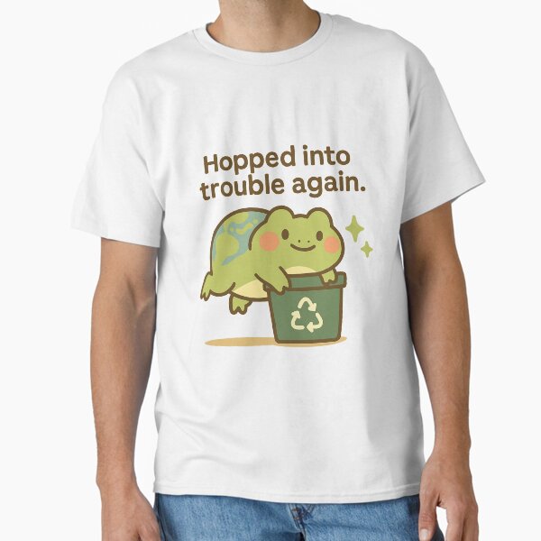 Earth Frog Sticker Recycling Eco Funny Nature Art Classic T-Shirt
