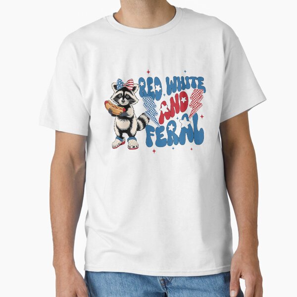 4Th Of July Patriotic Cute Red White And Feral Funny Raccoon Classic T-Shirt