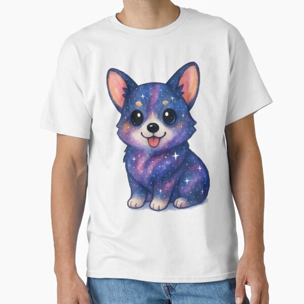 Kawaii Cosmic Corgi Watercolor Galaxy Dog T-Shirt Classic T-Shirt