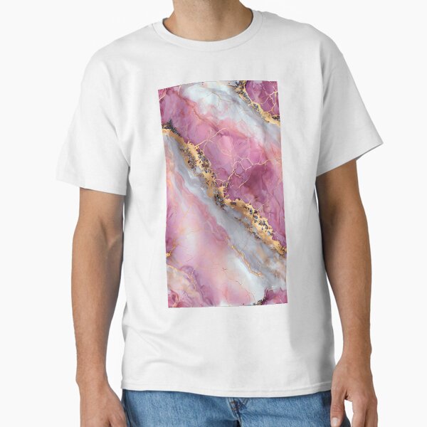 Elegant Abstract Marble with Gold Veins Classic T-Shirt
