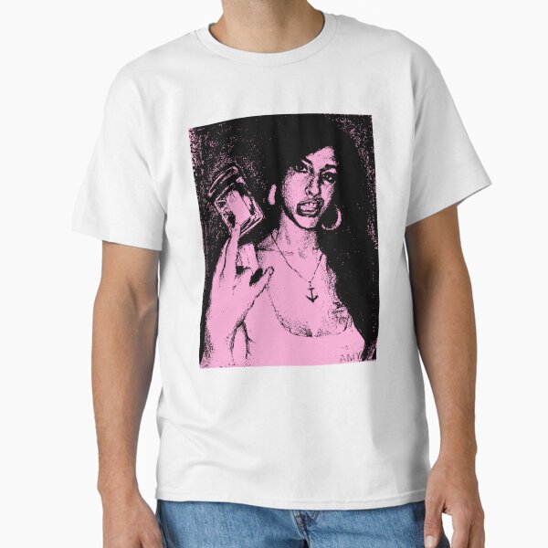 Amy Winehouse Pink High Contrast Graphic Classic T-Shirt