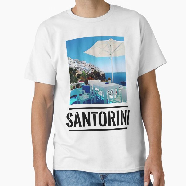 Travel city Santorini Greece blue sea souvenir Classic T-Shirt