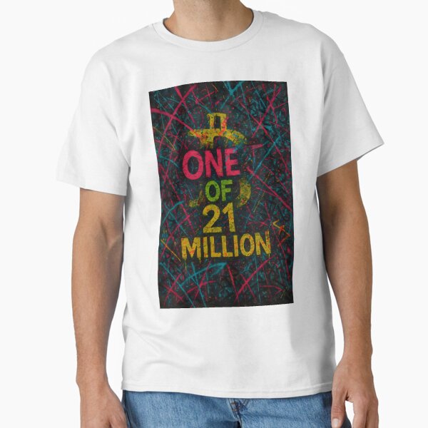 One of 21 Million – Neon Bitcoin Graffiti Classic T-Shirt