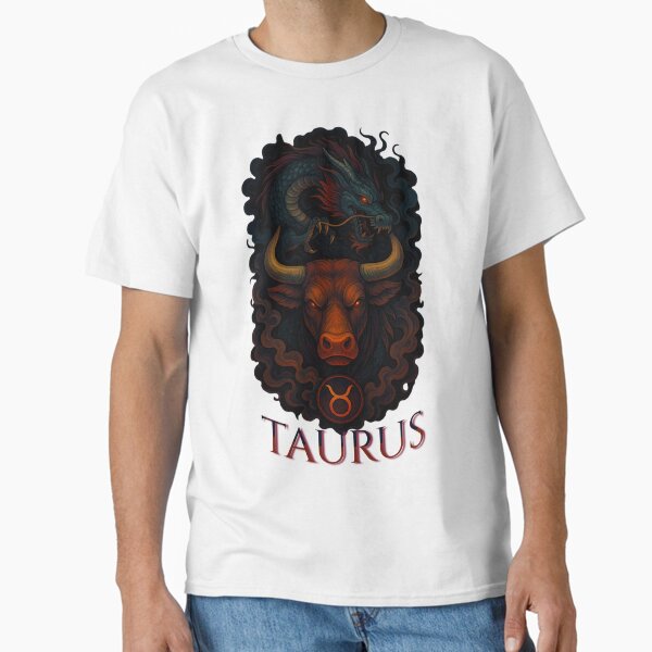 Celestial Wrath: Taurus Bull and Eastern Dragon Classic T-Shirt