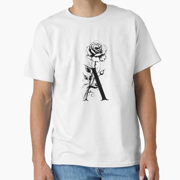 Floral Letter A – Rose Monogram • June Birth Flower Classic T-Shirt