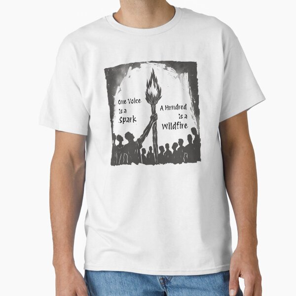 One Voice Protest Linocut Wildfire Art Classic T-Shirt