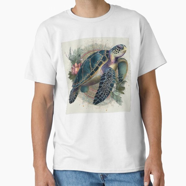 Jeweled Tide: A Mandala Turtle Classic T-Shirt