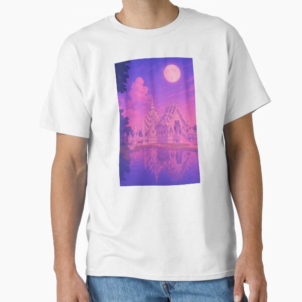 White Temple Chiang Rai Thailand Retro Aesthetic Classic T-Shirt