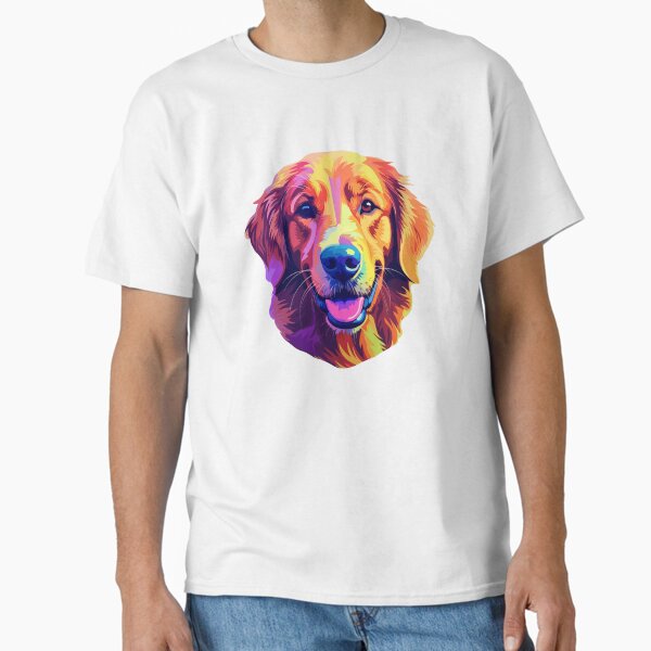 Vibrant Golden Retriever Pop Art Classic T-Shirt
