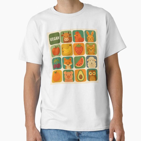Vegan Icon Grid Classic T-Shirt