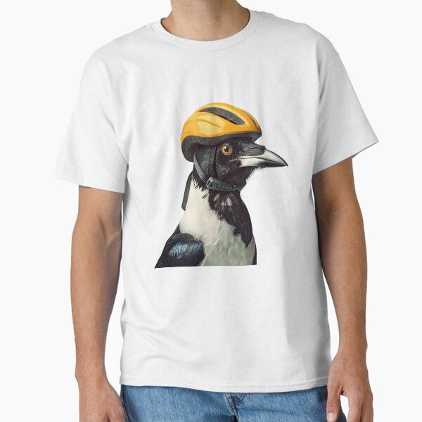 Australian Magpie, bike helmet Classic T-Shirt