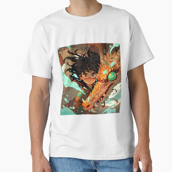 Fearless Girl with Fiery Dragon Classic T-Shirt