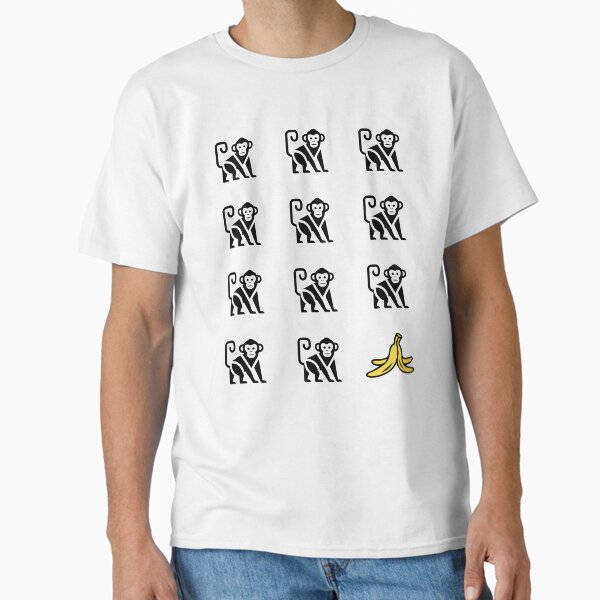 Monkey Banana Grid Design Classic T-Shirt
