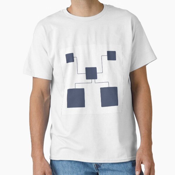 Ink Dust Blue Square Print Classic T-Shirt