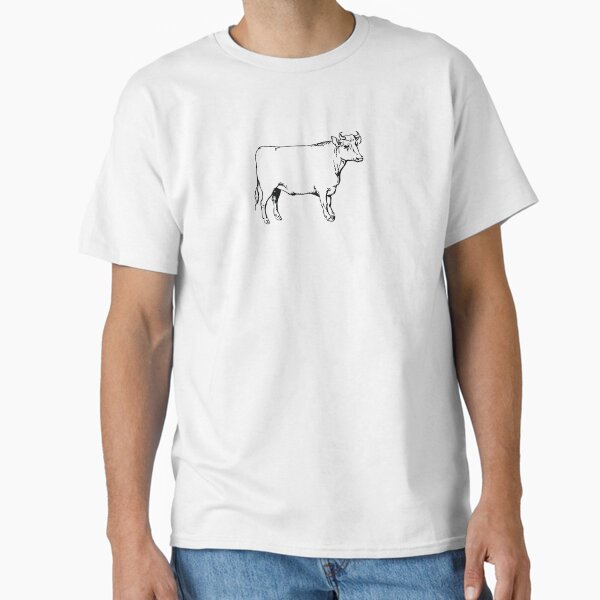 Vintage Style Farm Cow Black and White Classic T-Shirt