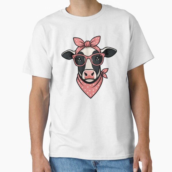 Pink Cow Bandana Glasses Classic T-Shirt