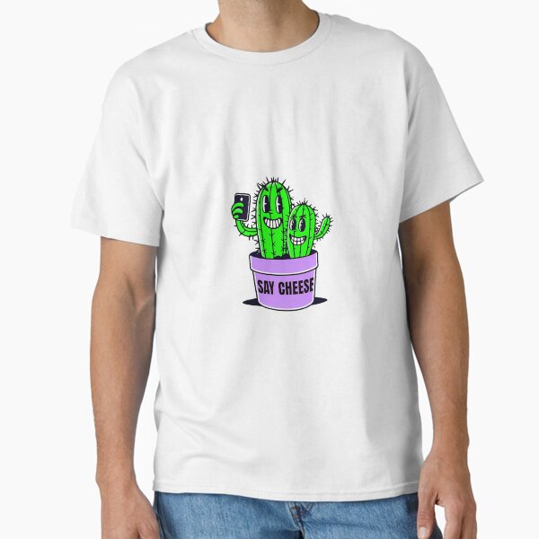 Cheesy Cartoon Cactus Smile Classic T-Shirt