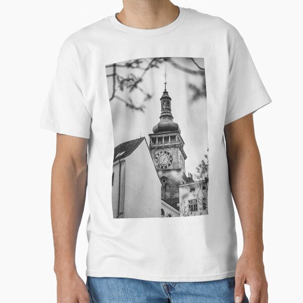 Black and White Clock Tower Classic T-Shirt