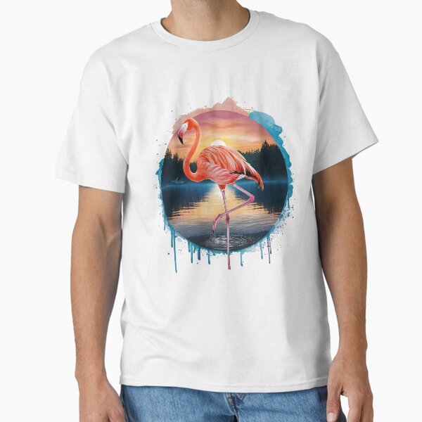 Flamingo in still waters Classic T-Shirt