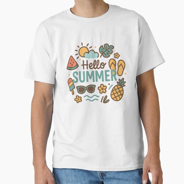 Hello Summer | Cute Tropical Vacation Design Classic T-Shirt