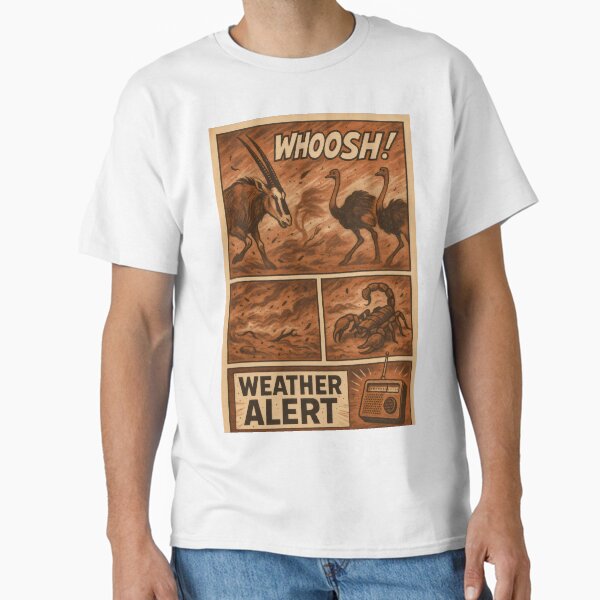 Desert Storm Chaos – Wildlife Weather Alert Comic Classic T-Shirt