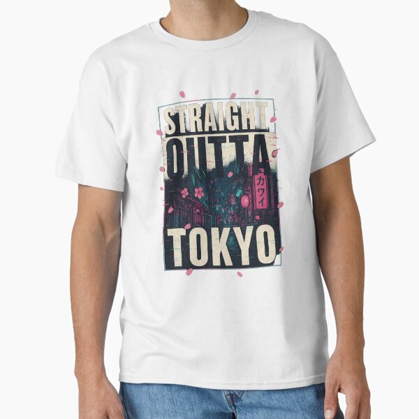 Straight Outta Tokyo – Neon Glitch Streetwear Classic T-Shirt
