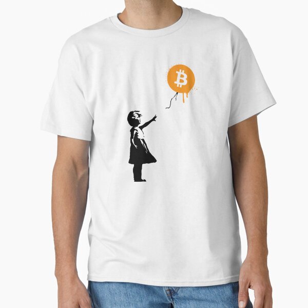 Banksy Balloon Girl Bitcoin Spray Classic T-Shirt