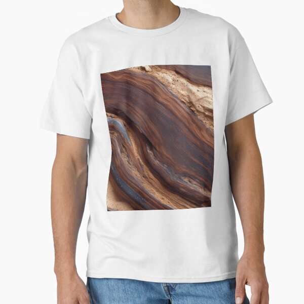 Rich Dark Wood & Golden Sands Organic Pattern Classic T-Shirt