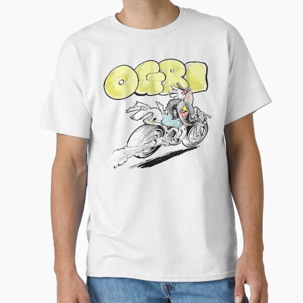 Ogri & Kickstart Classic Comic Biker Pencil Sketch Classic T-Shirt