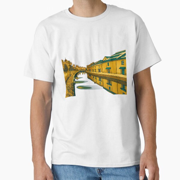 Otaru Canal Night Glow | Retro Winter Reflections - Historic Vibe Classic T-Shirt