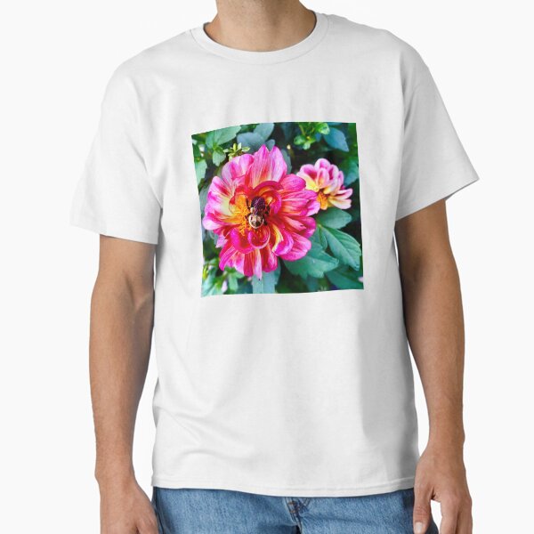 Bumble Bee on Pink Dahlia Classic T-Shirt