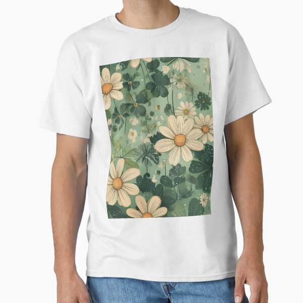 Hand Drawn Floral Garden Classic T-Shirt