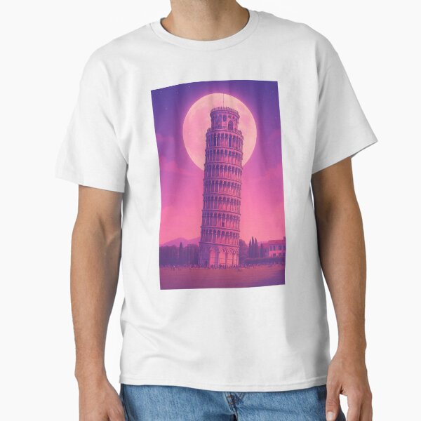 Pisa Tower Moon Fantasy Aesthetic Classic T-Shirt