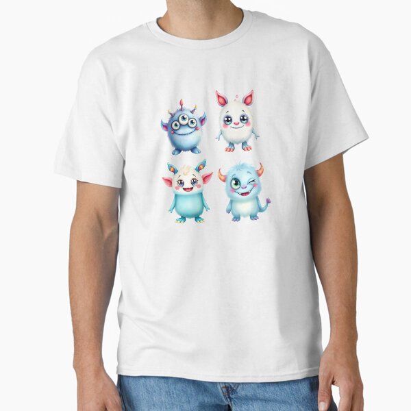 Fluffy Blue Baby Monster Friends Classic T-Shirt