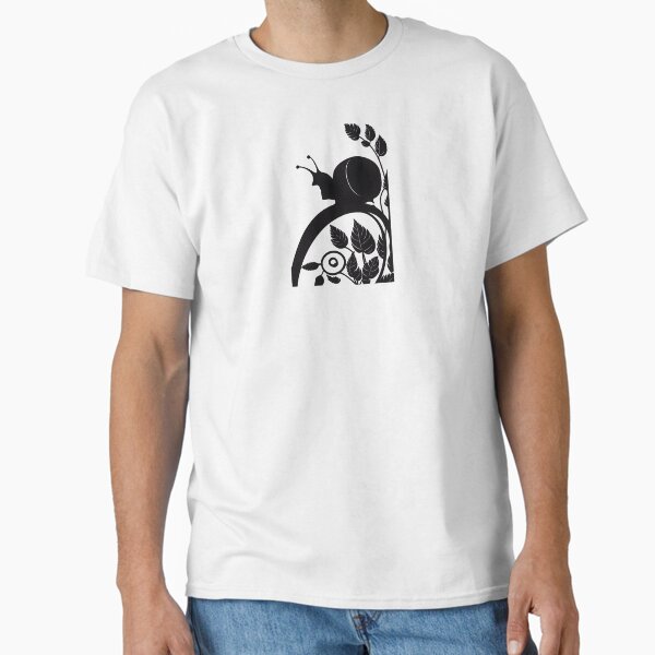 Snail and Leaves Silhouette Art Print Classic T-Shirt