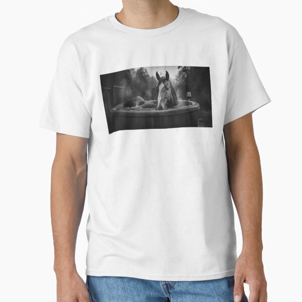 Horse Relaxing with Wine in Hot Tub Classic T-Shirt