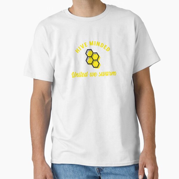Hive Minded – Funny Beekeeper Shirt Design with Honeycomb Brain Theme Classic T-Shirt