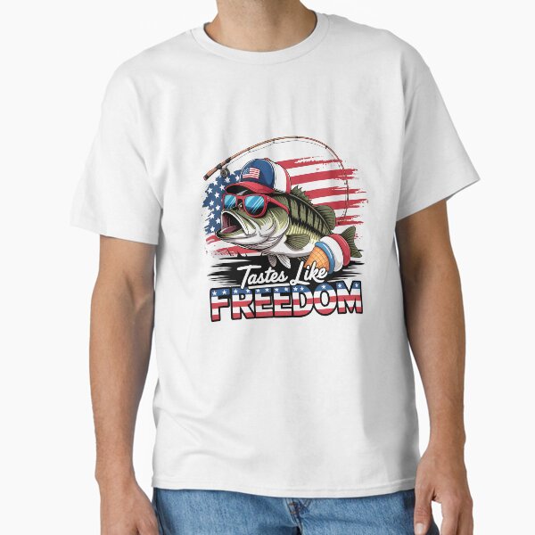 Tastes Like Freedom 4th of July Ice Cream Bass Fishing  Classic T-Shirt