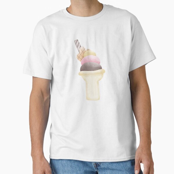 Watercolor Ice Cream Cone – Cute Dessert Illustration Classic T-Shirt