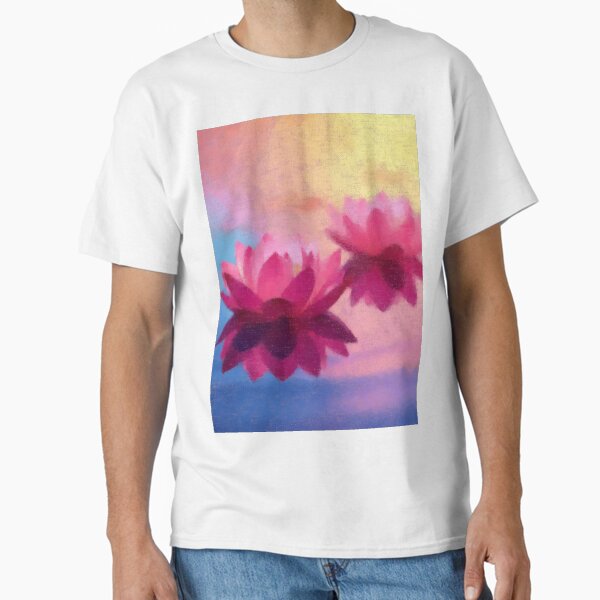 Colorful Abstract Lotus Flowers Classic T-Shirt