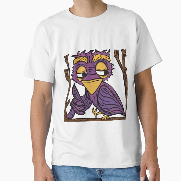 owl on a tree cartoon characters  Classic T-Shirt