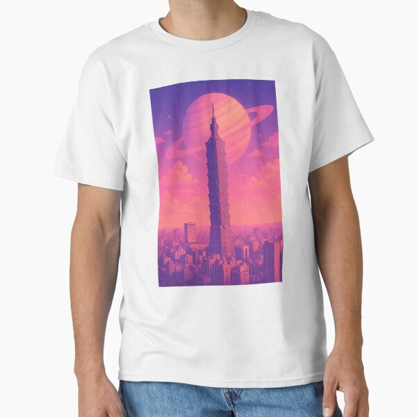 Taipei 101 Taiwan Surreal Vaporwave Skyline Classic T-Shirt