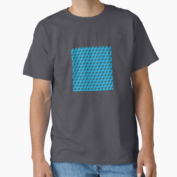 Blue Isometric Squares Classic T-Shirt
