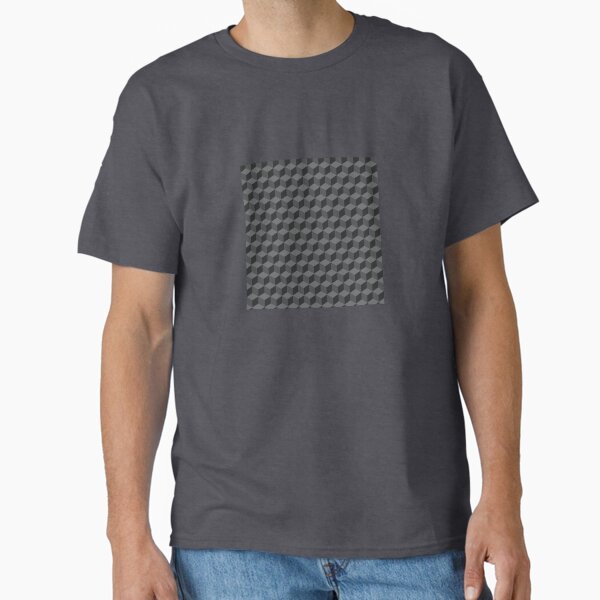 Charcoal Grey/Black Isometric Squares Classic T-Shirt